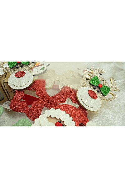 Flippy Christmas party glasses, Star shape with Reindeer, Red, Plastic and Polyester,