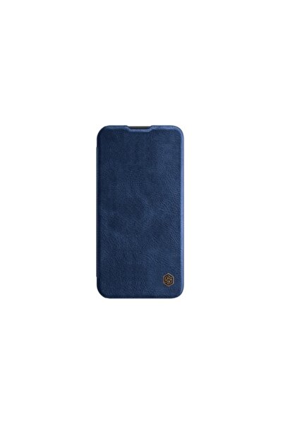 SOHO Camera protection case for iPhone 13 with flip cover, leather, Blue