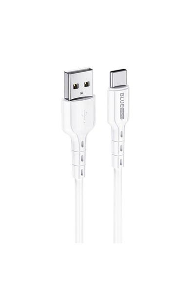 Blue Power USB-A към USB-C кабел за данни и зареждане BCDU01, 18W, 1 м, бял