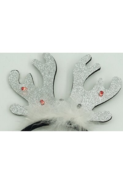 Flippy Christmas Reindeer Headband, Black with Metallic Gray, Standard Size,