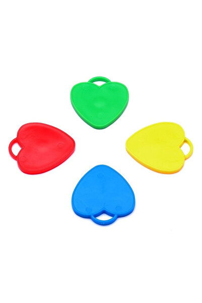 Flippy Set 4 Greutati pentru Baloanele cu Heliu, Flippy, 32 grame, 8 grame Fiecare, Plastic, Forma Inima, M