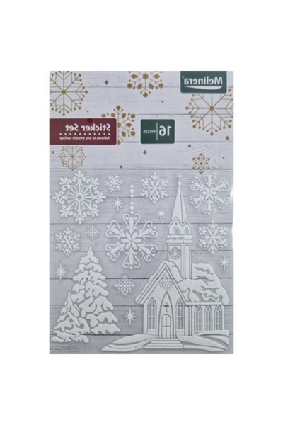 SOHO Φύλλο με 16 διακοσμητικά αυτοκόλλητα 2D με χειμερινό τοπίο, Λευκό