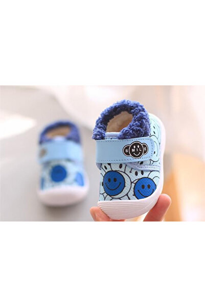 Superbaby Pantofi imblaniti bleu - Smiley