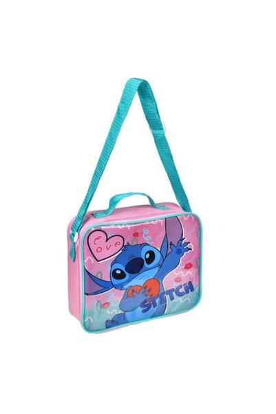 Tessari Set de prânz cu geantă izotermă, cutie de prânz și sticlă de apă cu design Stitch