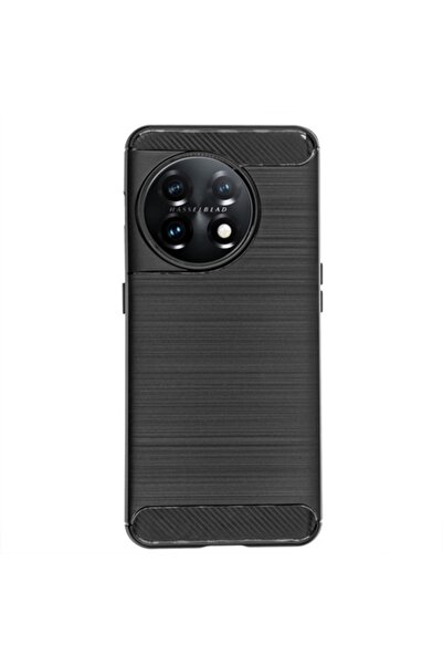 SILKASE Husa pentru OnePlus 11, carbon silicon, culoare negru