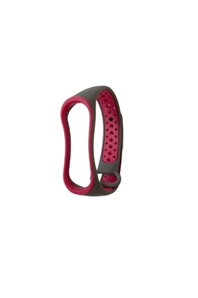 Bibilel Curea din silicon pentru Xiaomi Mi Band 3/4, gri-roz, CRB-BBL3974