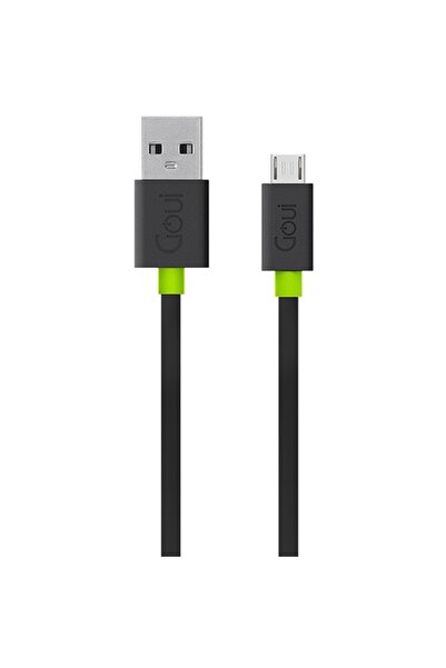 GOUİ Cablu de date și încărcare USB-A la microUSB plat, 18W, 1.5m, negru - G-MICROFALT-K