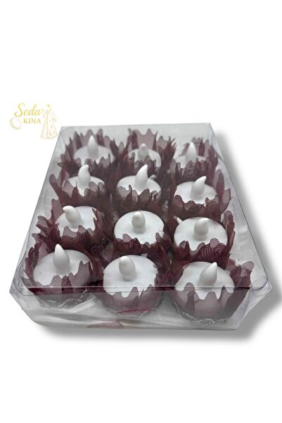 COOL NİGHT 12 ADET LED MUM KINA MUMU LASTİKLİ PİLLİ MUM KINA GECESİ,SÜNNET