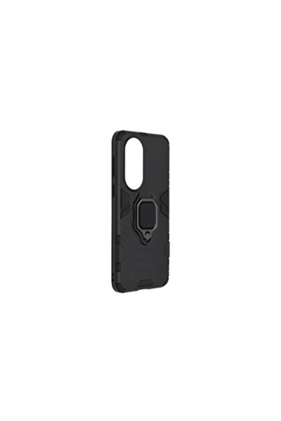 SOHO Husă de protecție pentru Huawei P50 Pro cu inel Popsocket, Neagră