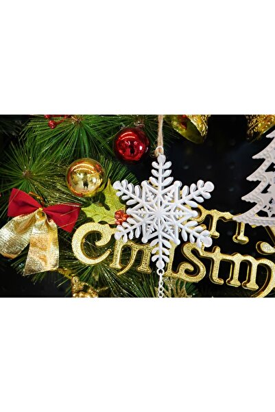 Bibilel Snowflake Christmas Tree Ornament, white, metal, 20 cm