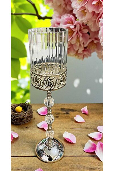 ÇEÇEN HOME Estetik Ayaklı Şamdan Romantik Masalar için Şıklık