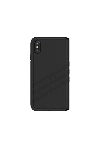 adidas Flip Cover case compatible with iPhone X, suede leather, Black