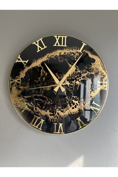 Genel Markalar 40 cm epoksi tasarımlı şık duvar saati, modern ve şık dekorati...