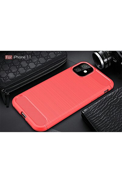Bibilel protective case with carbon inserts for iPhone 11, red (BBL1106)
