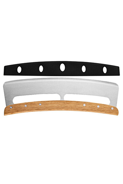 Flippy Taietor Feliator de Pizza, Flippy, din Otel Inoxidabil, cu Capac, Maner din Lemn, Antialunecare, Lam