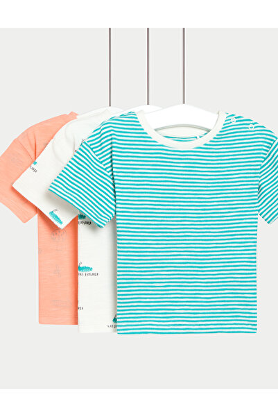 Marks & Spencer 3’lü Paket Saf Pamuklu T‑Shirt (0–3 Yaş)