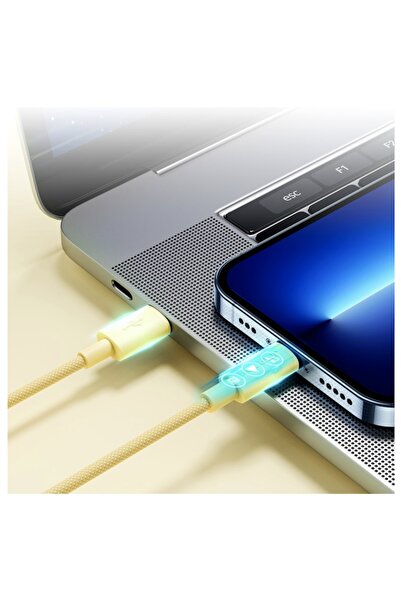 Joyroom USB-C to Lightning Charging Cable, 20W PD, Fast Charge, 2M Length, Reinforced, Yellow