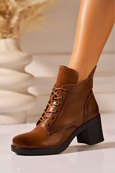 Joana Μπότες Teija Camel με επένδυση από γούνα και τεχνητό δέρμα