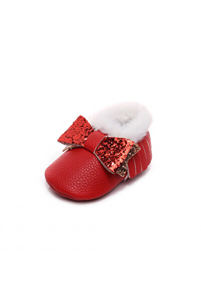 Bebelul Red fur-lined shoes - Shine