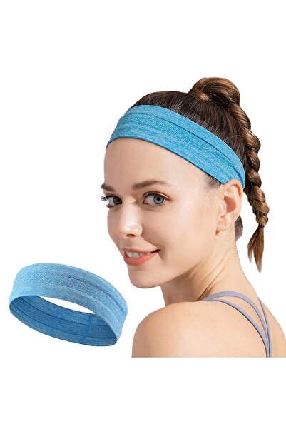 Bibilel Bandana sport pentru aerobic, fitness, alergare, marime universala, Bleu