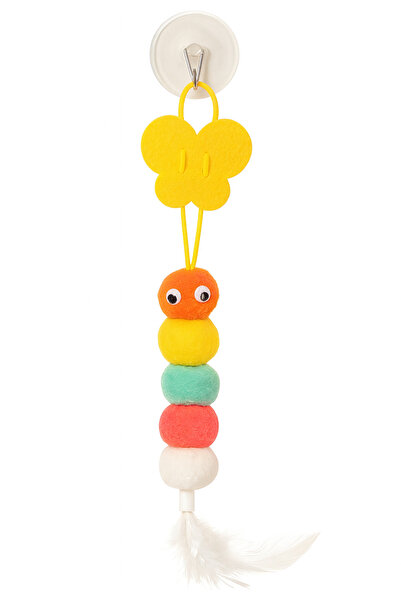 Papağanhane لعبة القط ميرمير تيرتل – لاصقة، مع خشخيشة، حبل قابل للتعديل ورفيق...