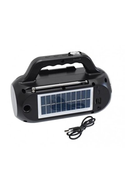 SOHO Portable Bluetooth Radio with Solar Panel Charging, Lantern, Black
