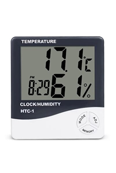 Bibilel Termometru cu higrometru, ceas și suport, Bibilel, alb-negru