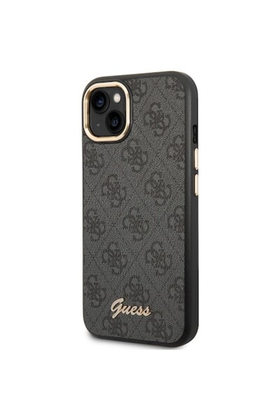 Guess Husă de telefon pentru Apple iPhone 14 Plus, Guess, contur metalic al camerei 4G, neagră