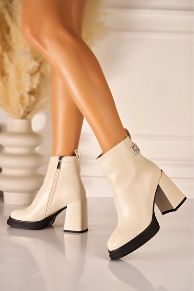 Joana Ghete la gleznă Madony bej din piele ecologică