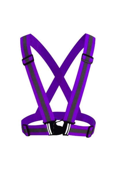 Bibilel Vestă reflectorizantă tip ham, ultra-rezistenbilă, mărime reglabilă, violet neon