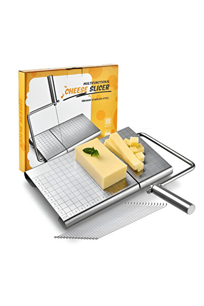 Flippy Feliator de Branza, Flippy, din Otel Inoxidabil, 5 Fire de Rezerva, Maner Ergonomic, Scara de Masura