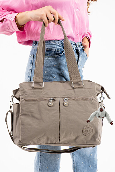 Freedom Geantă de umăr și crossbody din material textil încrețit de dimensiun...