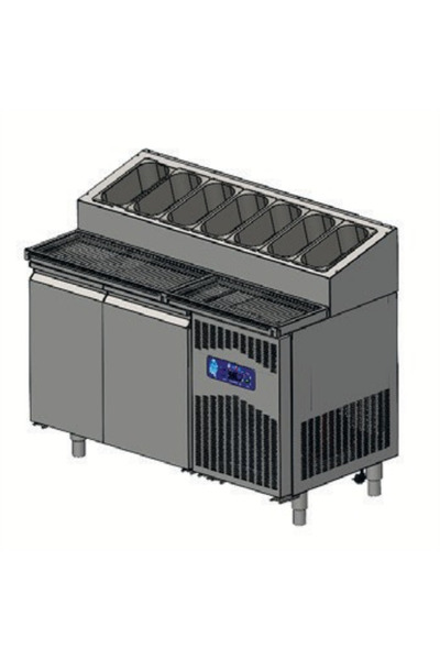 Csa İnox CSA Karacasan (304 Çelik) 141 cm İki Kapılı Pizza Hazırlık Dolabı