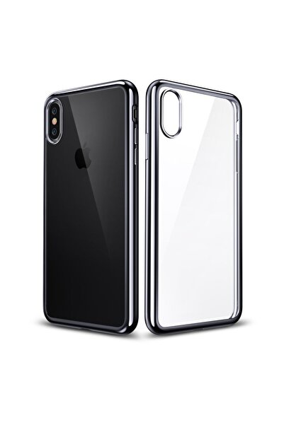 Apple Husa iPhone X TPU Anti-șoc Transparentă cu Margini Negre