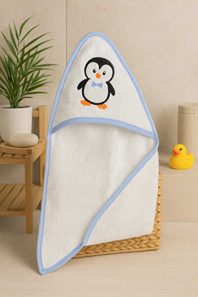 mini kanka منشفة حمام للأطفال ناعمة مصنوعة من القطن بنسبة 100% - نمط البطريق ...