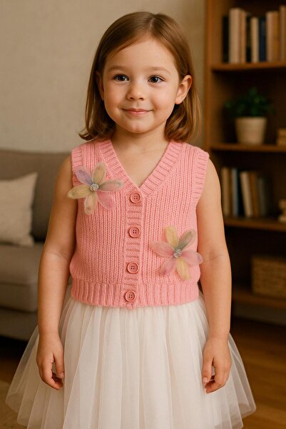 meriç bebe - bütün çocuklar melektir. mrc Детски плетен кардиган с флорални мотиви за момичета – възраст 5-8 години