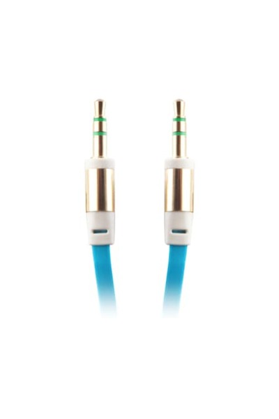 Bibilel Cablu audio cu conector Jack de 3,5 mm, 80 cm, albastru, BBL335