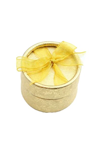 Flippy Cutie cadou, Flippy, cutie elegantă pentru cercei, cutie pentru inele, rotundă aurie cu diametrul de 5 cm