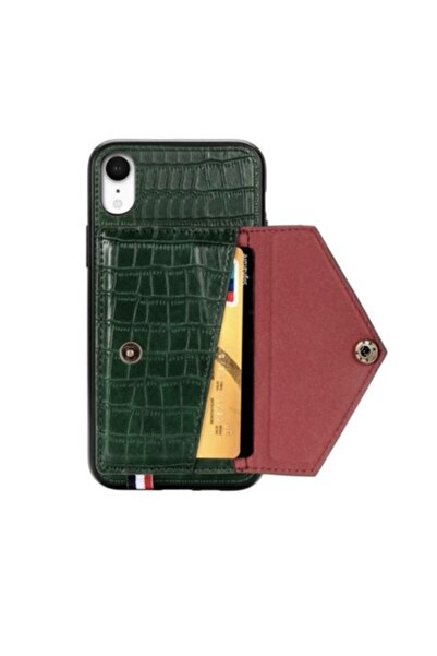 SOHO Case for iPhone XR, protective cover, Card Pocket, bumper, Green