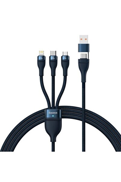 Baseus Cablu de încărcare USB-C la Lightning/MicroUSB/USB-C Flash Series II, ...