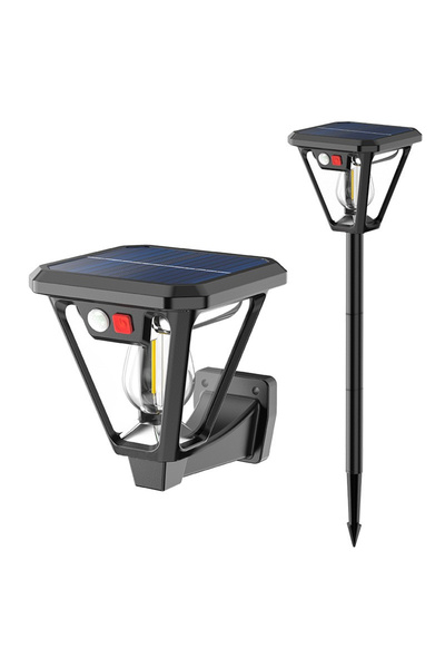 Toolsy Lampa Solara LED, Flippy, Tip Felinar, pentru Perete/Sol, 10.8 x 12.3 x 46 cm, 3 Moduri, Lumina Cald