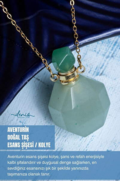 Deniz Doğal Taş زجاجة/قلادة من حجر الأفنتورين الطبيعي المعتمد