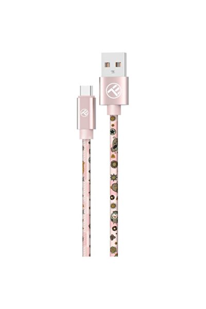 TELLUR Cablu Graffiti USB to Type-C, 3A, 1m, pink