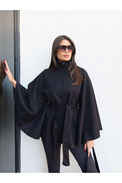 ESRAHELVACI Παντζόνι με ψηλό γιακά και καστανό χρώμα