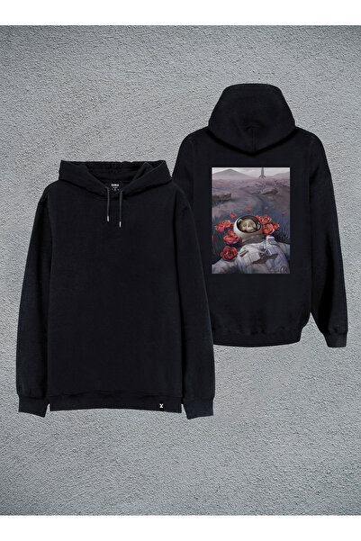 MODA Hanorac cu glugă Dry Head cu imprimeu negru cu glugă Swea tricou