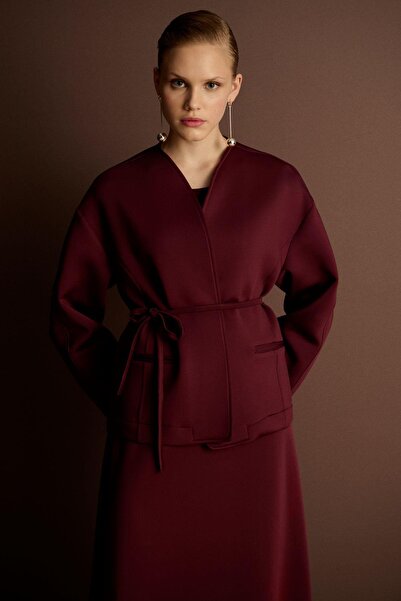 TERZİ DÜKKANI Solin Puff Jacket - Skirt Suit Bordo