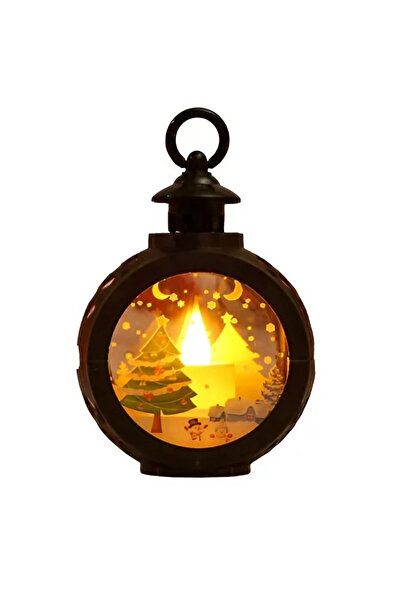 Toolsy Decorațiune de Crăciun tip felinar cu baterii, 13,5 x 9 cm, Lumânare c...