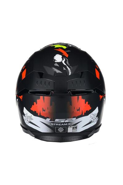 LS2 STREAM 2 ANGRY MONKEY MAT SİYAH-KIRMIZI KASK