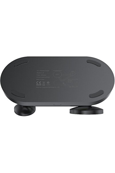 SOHO Wireless Charging Stand Qi 15W, 3-in-1 Compatible with Apple, Black