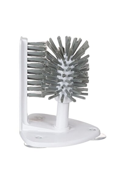 Bibilel Perie dublă pentru pahare și recipiente cu ventuză, 15 cm, alb și gri...